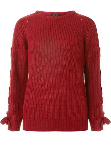 Dorothy Perkins Aubergine Tie Sleeve Jumper