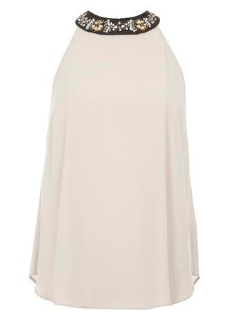 Dorothy Perkins Stone Embellished Cutaway Top