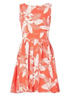 *tenki Red Floral Print Skater Dress