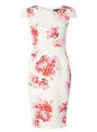 Dorothy Perkins Ivory And Pink Scuba Pencil Dress