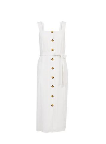 Dorothy Perkins Ivory Button Through Strap Midi Dress