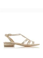 *head Over Heels By Dune Gold Juney Flat Sandals