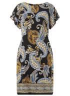 Dorothy Perkins *tall Blue Paisley Print Shift Dress