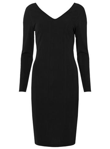 Dorothy Perkins *black V-neck Textured Bodycon Dress