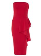 Dorothy Perkins *quiz Red Crepe Bardot Midi Dress
