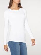 Dorothy Perkins *tall White Crew Neck Long Sleeve Top
