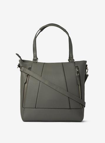 Dorothy Perkins Grey Zip Detail Tote Bag