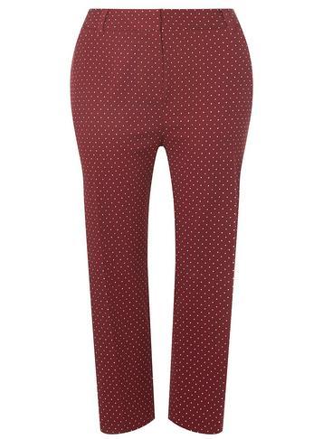 Dorothy Perkins *dp Curve Red 'port' Spotted Ankle Grazer Trousers