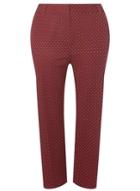 Dorothy Perkins *dp Curve Red 'port' Spotted Ankle Grazer Trousers