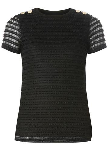 Dorothy Perkins Black Textured Lace T-shirt