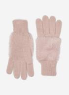 Dorothy Perkins Pink Faux Fur Knitted Gloves