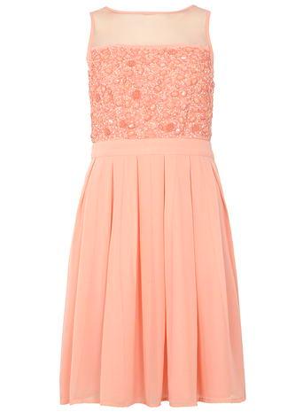 Dorothy Perkins Coral Beaded Prom Dress