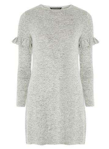 Dorothy Perkins Grey Marl Ruffle Shift Dress