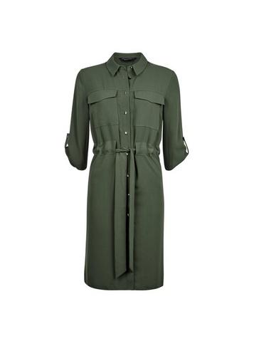 Dorothy Perkins Khaki Drawstring Shirt Dress
