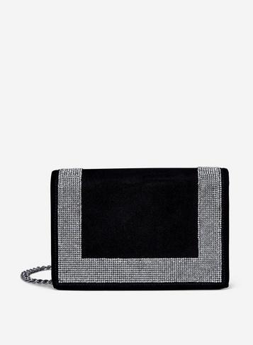 Dorothy Perkins Black Diamante Boarder Cross Body Bag