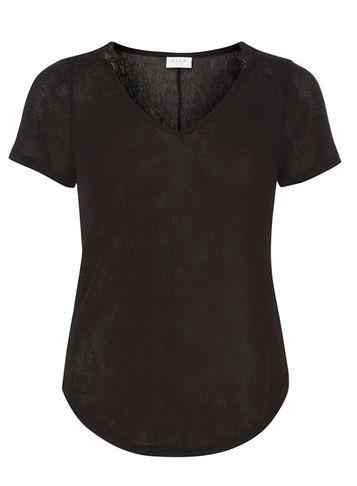 Dorothy Perkins *vila Black Lace Insert V-neck Top