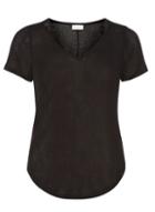 Dorothy Perkins *vila Black Lace Insert V-neck Top