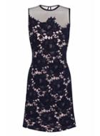 Dorothy Perkins *little Mistress Navy Crochet Sheer Shift Dress