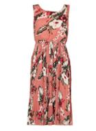 Dorothy Perkins *tenki Coral Floral Midi Skater Dress