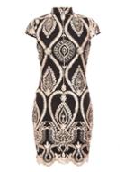 *quiz Black Embellished High Neck Dress