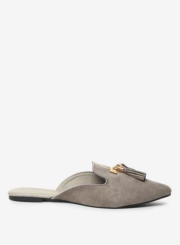 Dorothy Perkins Grey Haven Tassel Slipper Style Pumps