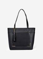 Dorothy Perkins Black Tassel Zip Front Tote Bag