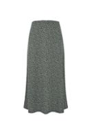 Dorothy Perkins Black Polka Dot Print Interlock Twist Yarn Midi Skirt
