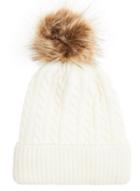 *quiz Cream Pom Pom Knitted Hat