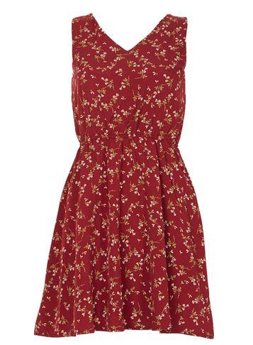 Dorothy Perkins *tenki Maroon V-neck Floral Dress