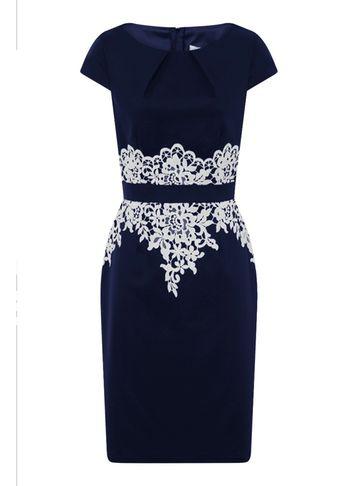 Dorothy Perkins *paper Dolls Navy Lace Trim Dress
