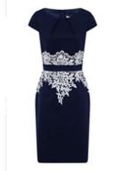 Dorothy Perkins *paper Dolls Navy Lace Trim Dress
