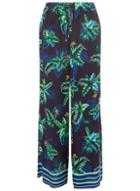 Dorothy Perkins Green Tropical Print Palazzo Trousers