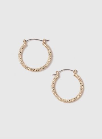 Dorothy Perkins Gold Diamond Cut Hoop Earrings