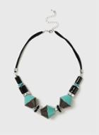 Dorothy Perkins Black And Green Beaded Necklace