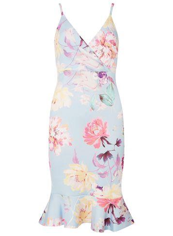 Dorothy Perkins Scarlett B Blue Pephem Bodycon Dress