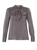 Dorothy Perkins *blue Vanilla Grey Satin Blouse