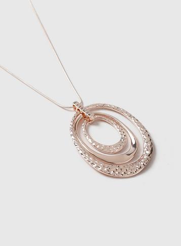 Dorothy Perkins Rose Gold Organic Pendent Necklace