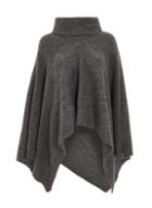 *quiz Polo Neck Knitted Poncho