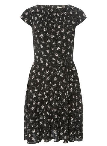 Dorothy Perkins *billie & Blossom Black Viscose Printed Skater Dress
