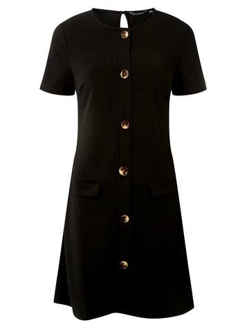 Dorothy Perkins Black Horn Pocket Shift Dress