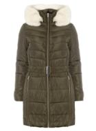 Dorothy Perkins Khaki Luxe Belted Padded Coat