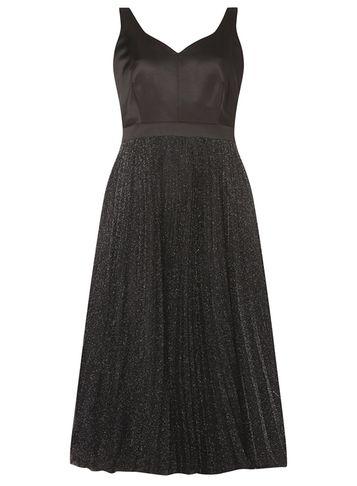 Dorothy Perkins *luxe Black Plisse Prom Dress