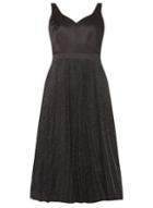 Dorothy Perkins *luxe Black Plisse Prom Dress
