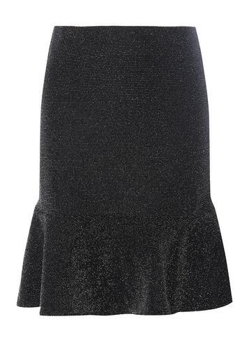 Dorothy Perkins *tall Black Shimmer Peplum Hem Skirt