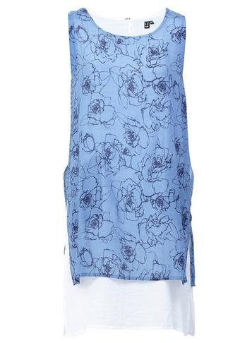 *izabel London Blue Floral Print Tunic Longline Top