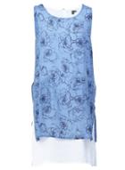 *izabel London Blue Floral Print Tunic Longline Top