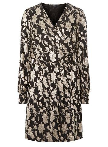 *vero Moda Black Foiled Wrap Dress