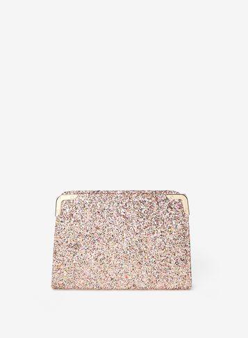 Dorothy Perkins Pink Glitter Boxy Clutch Bag
