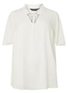 Dorothy Perkins Dp Curve Ivory Ruffle Neck Top