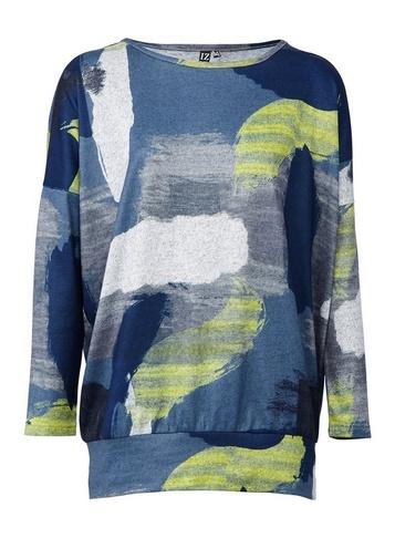 *izabel London Blue Brushstroke Print Jumper